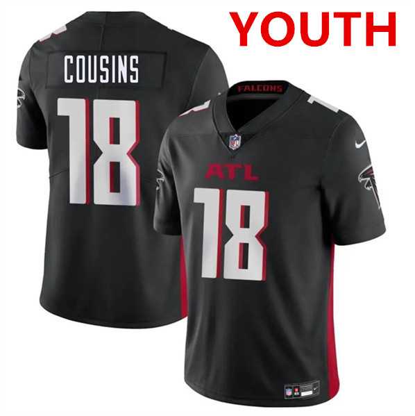 Youth Atlanta Falcons #18 Kirk Cousins Black Vapor Untouchable Limited Stitched Jerseys Dzhi